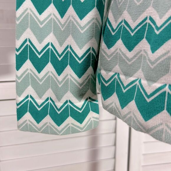 Lands' End Cardigan Large 14/16 Surf Green NWOT * - Picture 7 of 14